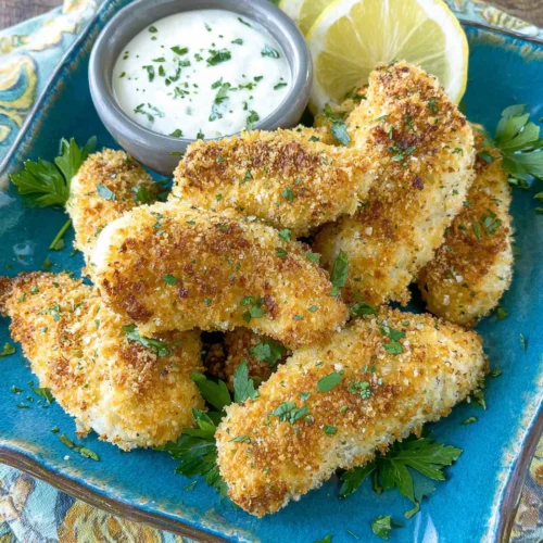 Crispy air fryer chicken tenders, perfect for a quick family meal.