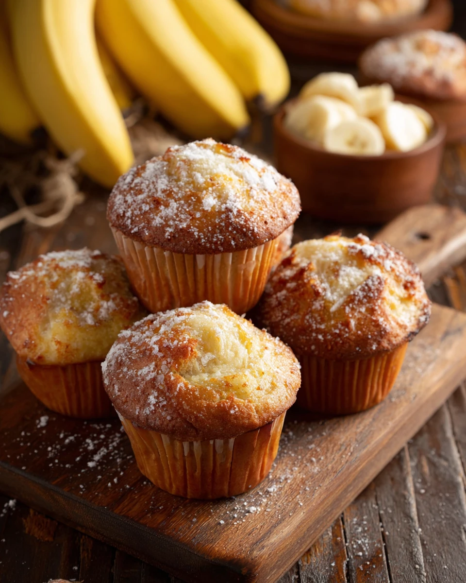 Delicious banana muffins ready to be enjoyed.