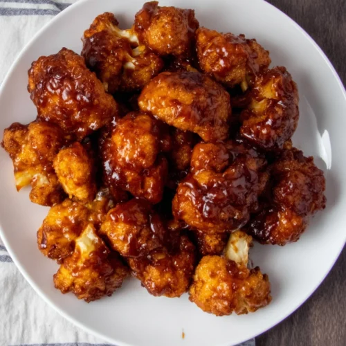 Crispy cauliflower wings, a healthy snack alternative.