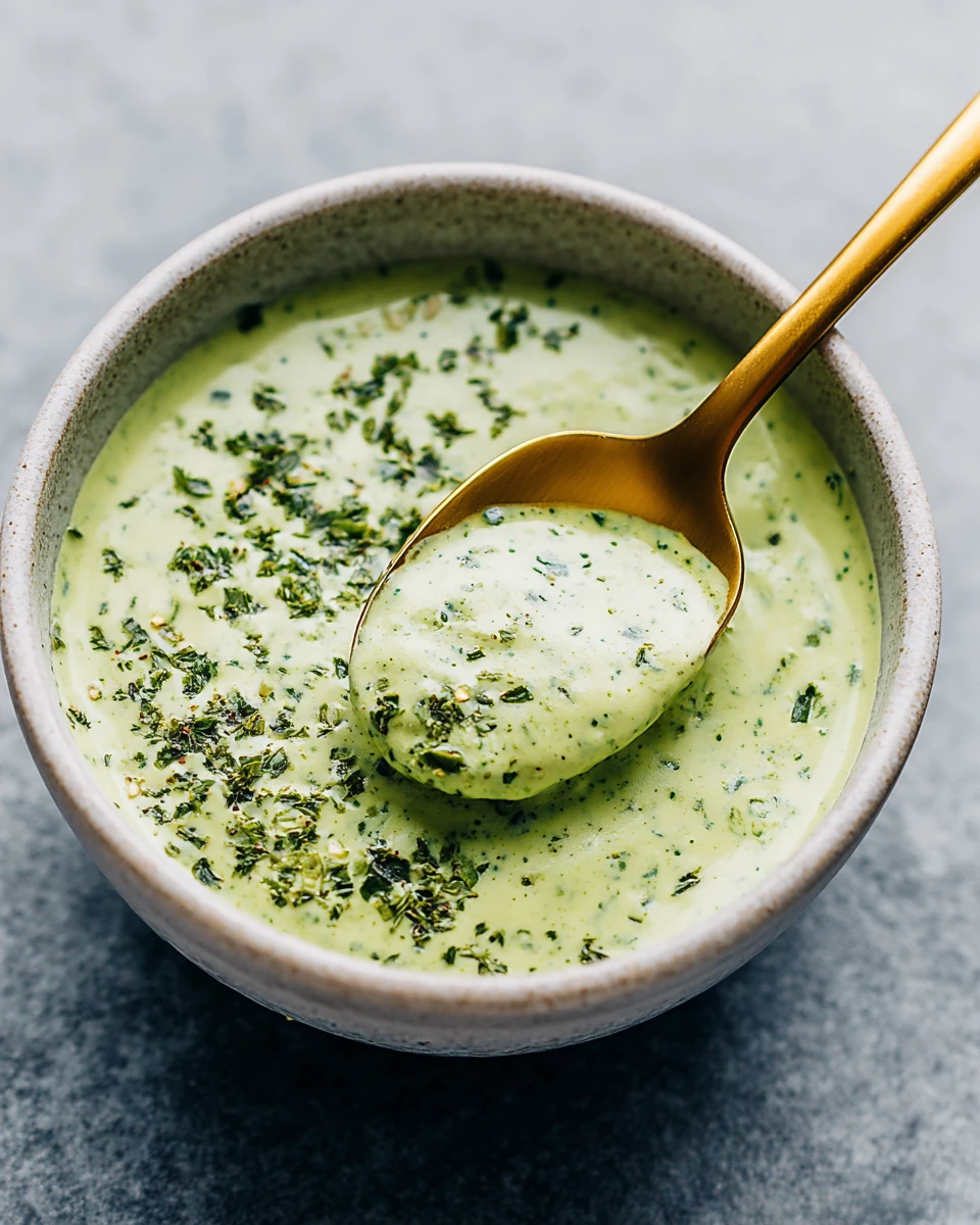Creamy green sauce for chicken tacos recipe.