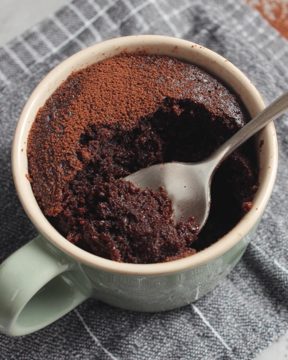 Chocolate mug cake in a mug - easy and quick dessert