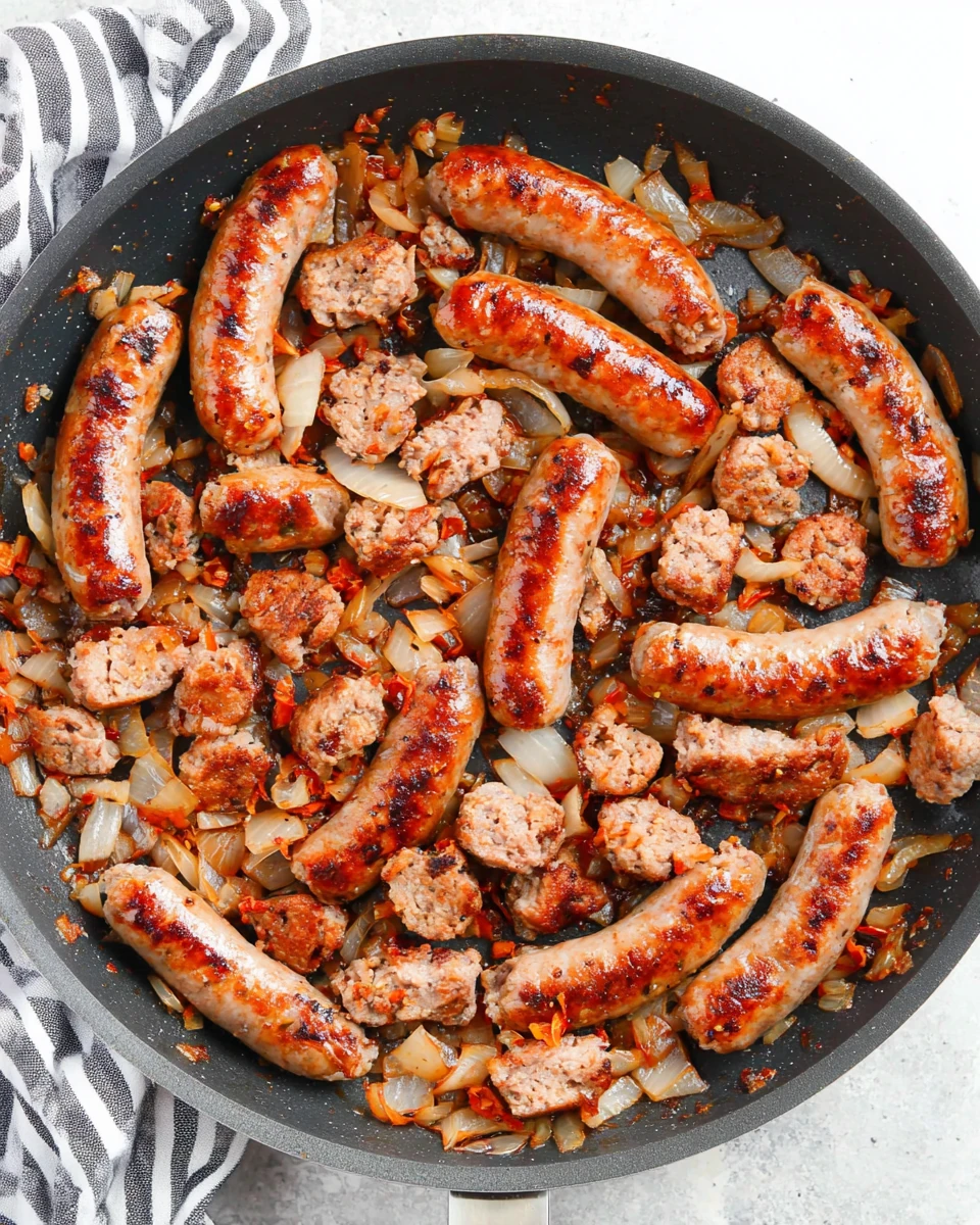 Cooked Italian sausage for creamy gnocchi recipe