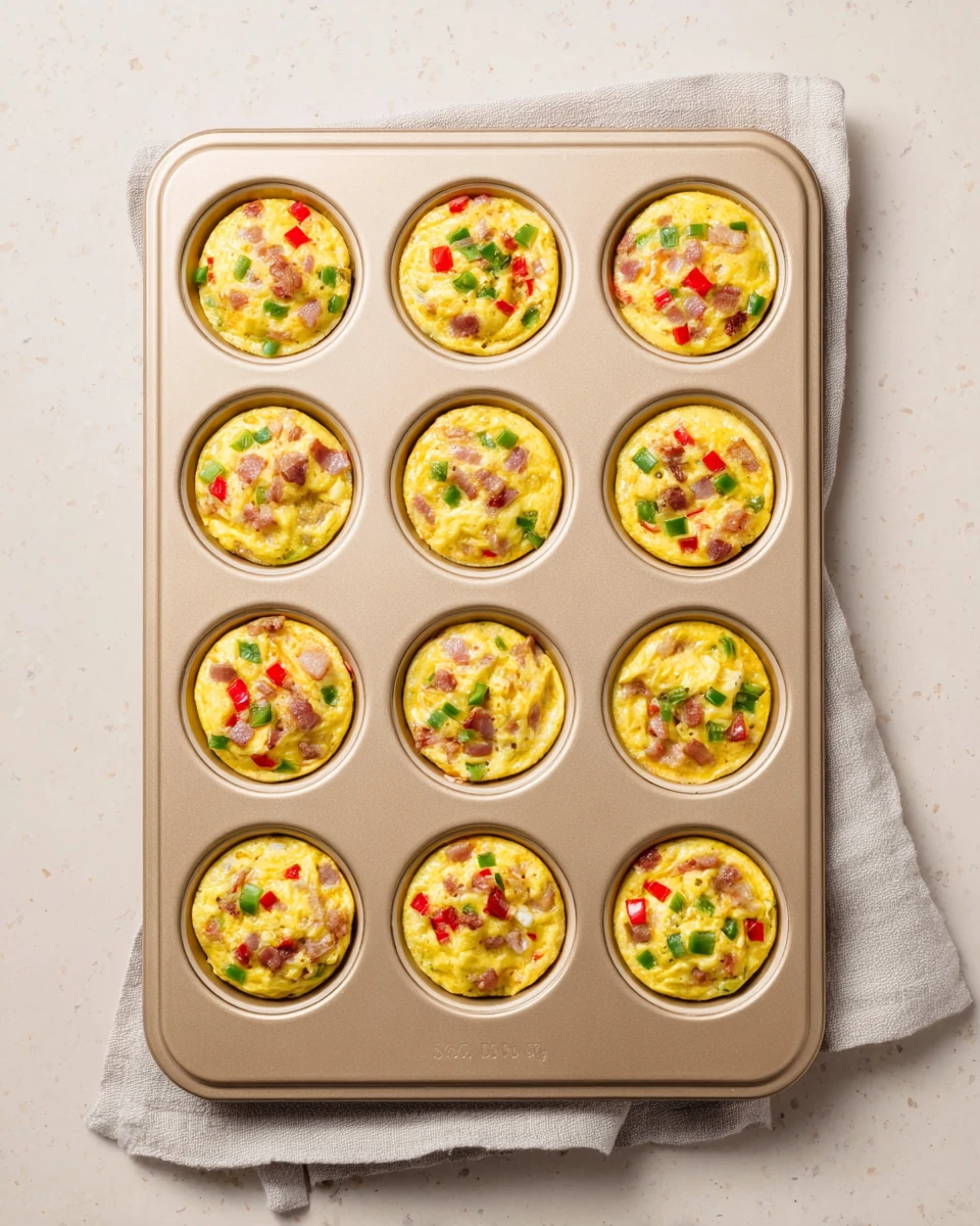Delicious egg muffins ready for baking, packed with protein and flavor.