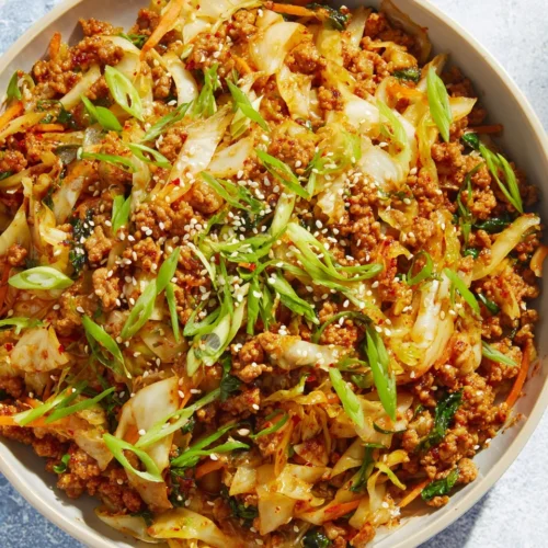 Savory egg roll bowl packed with flavor.