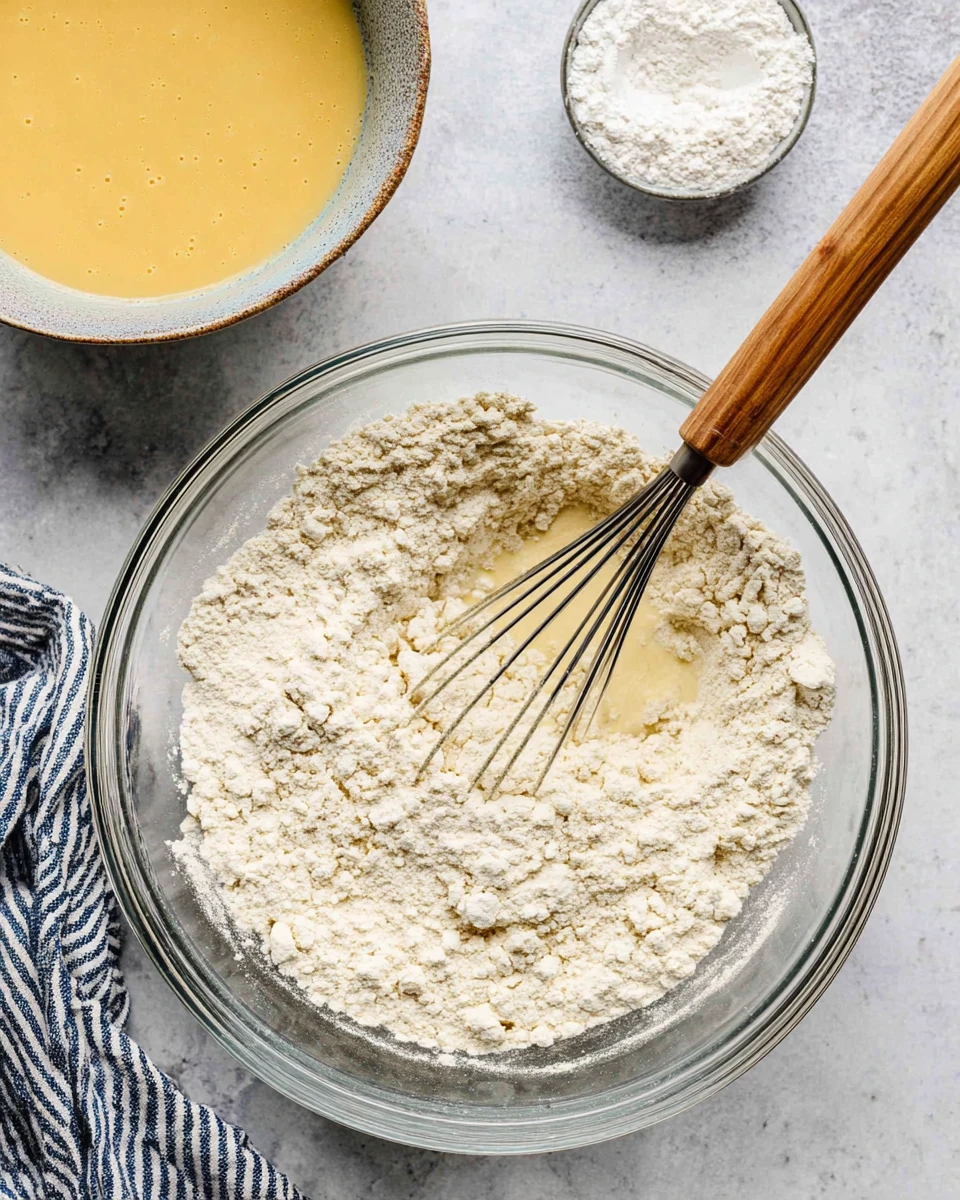 Gluten-Free Pancakes Preparation Gluten-free pancake batter preparation process.