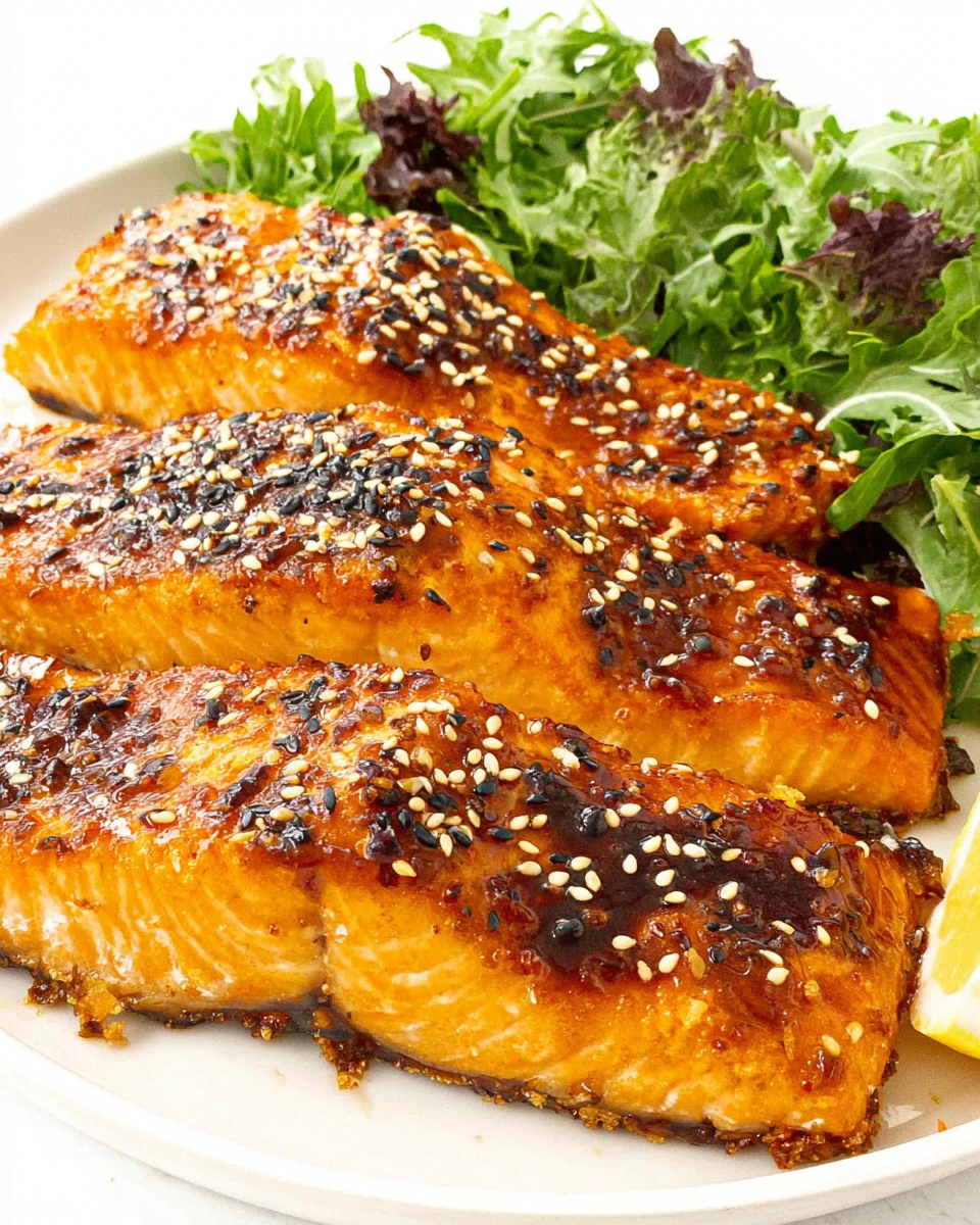 Delicious Honey Sriracha Salmon Recipe Honey sriracha salmon, a sweet and spicy dish.