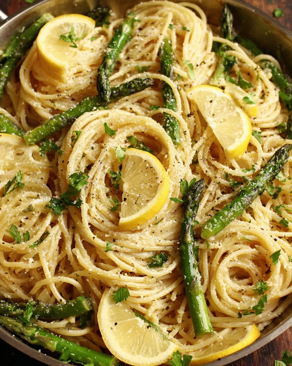 Zesty lemon asparagus pasta perfect for weeknight meals.