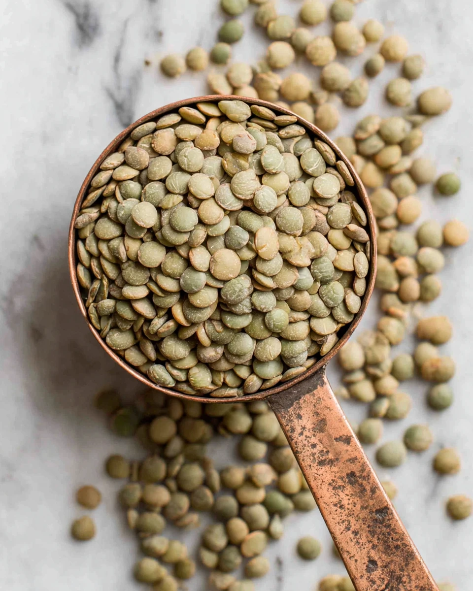 Fresh Green Lentils for Soup Delicious lentil soup ingredients: dried green lentils.