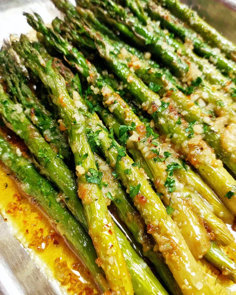 Oven roasted asparagus, a quick and healthy side dish.