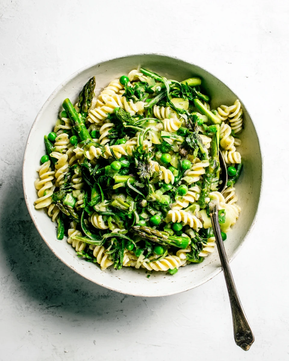 Delicious Spring Pasta Salad Recipe Colorful spring pasta salad with asparagus and peas.