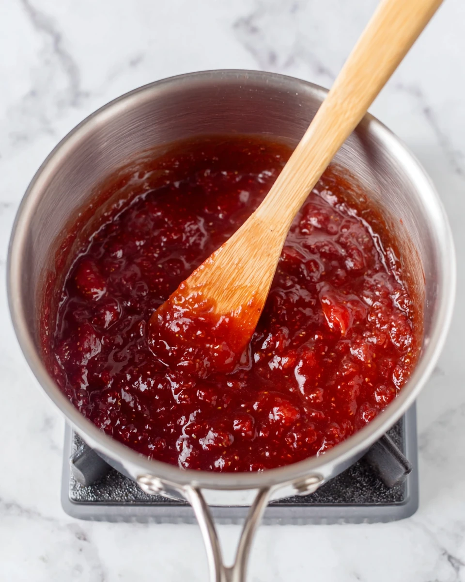 Strawberry Cheesecake Sauce Preparation Delicious strawberry cheesecake sauce preparation