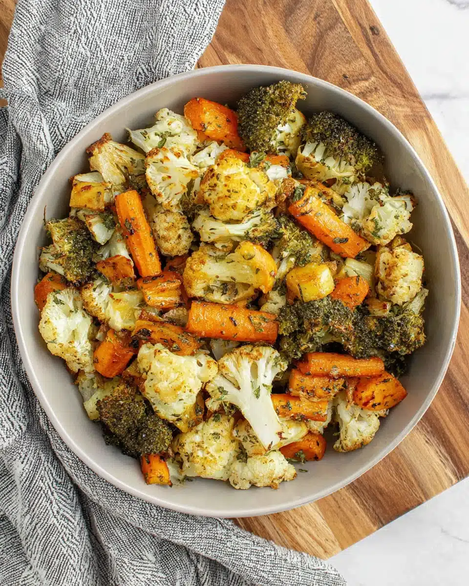 Air fryer frozen food cook times for crisp vegetables.