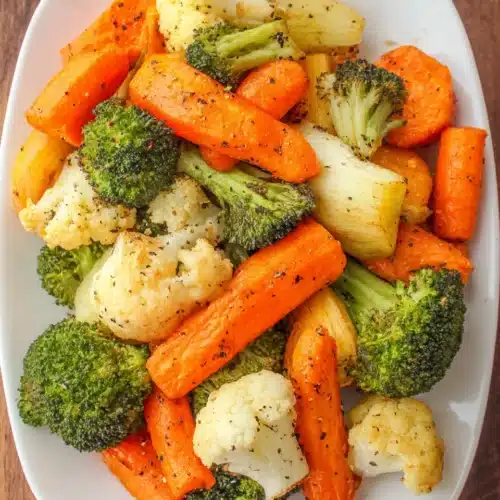 Quick air fryer frozen food cook times for healthy vegetables.