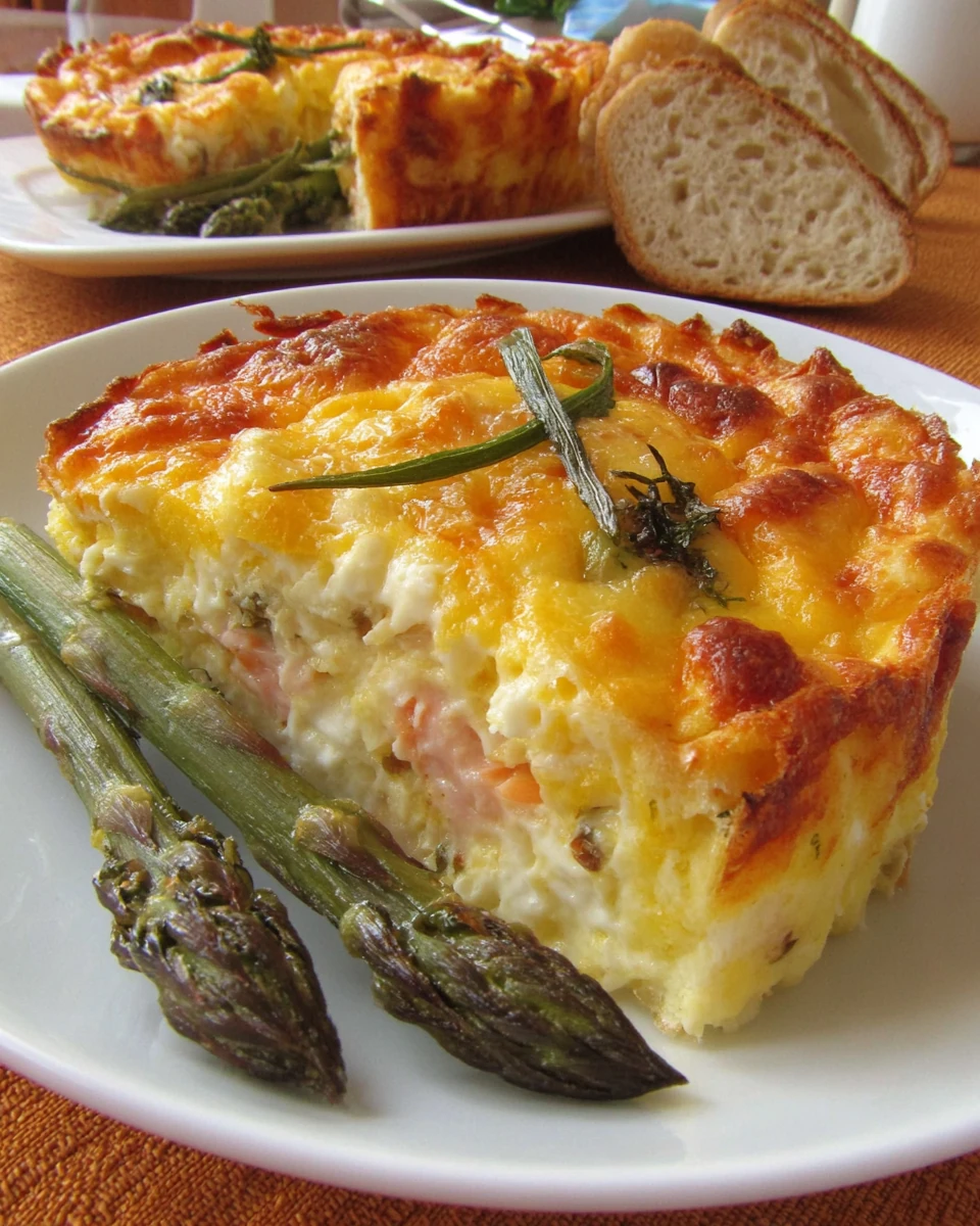 Savory asparagus bake with cheese, perfect for family dinners.