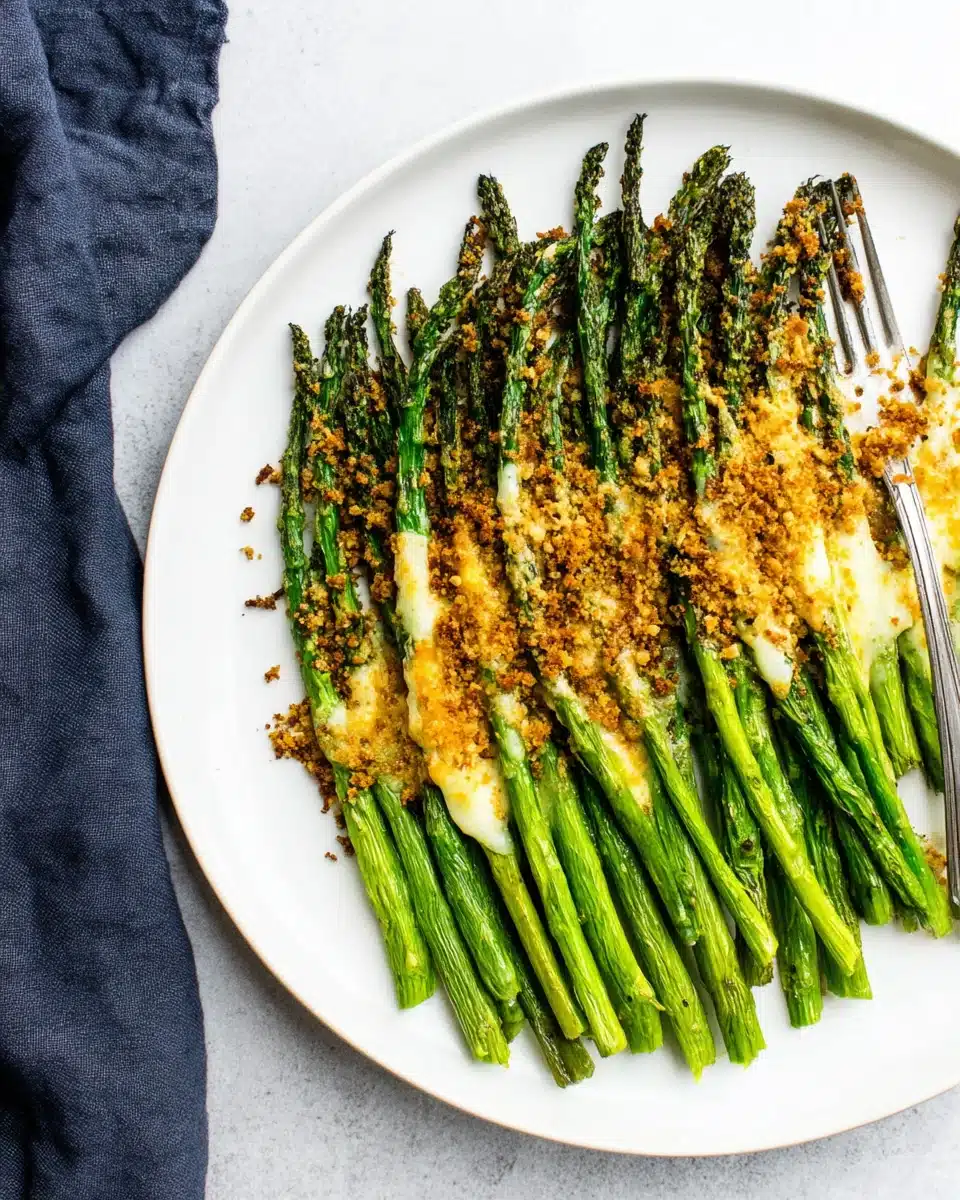 Tasty asparagus parmesan dish, perfect as a side or snack.