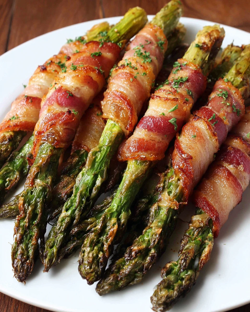 Bacon wrapped asparagus, a perfect snack or side dish