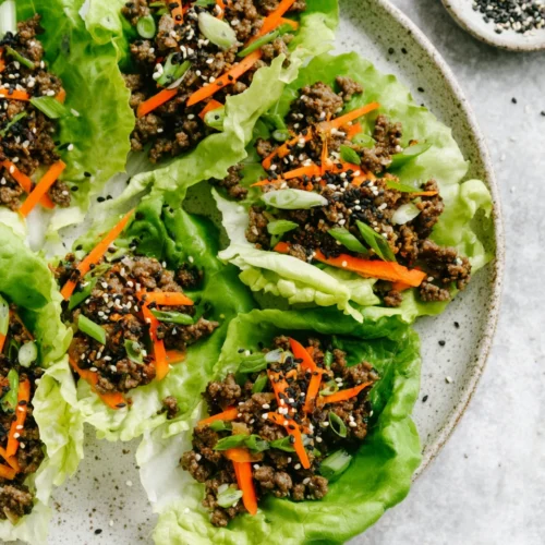 Delicious beef lettuce wraps recipe for a healthy meal.
