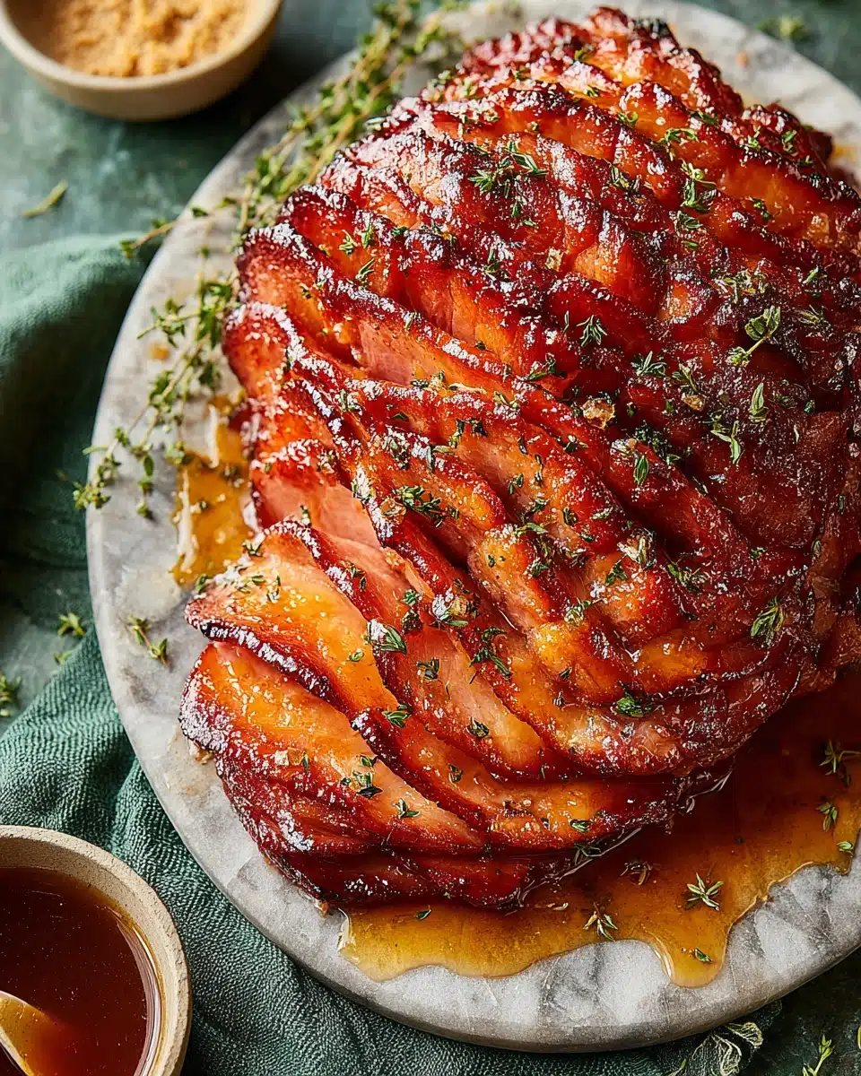 Delicious Brown Sugar Honey Glazed Ham Recipe Brown sugar honey glazed ham, perfect for festive occasions.
