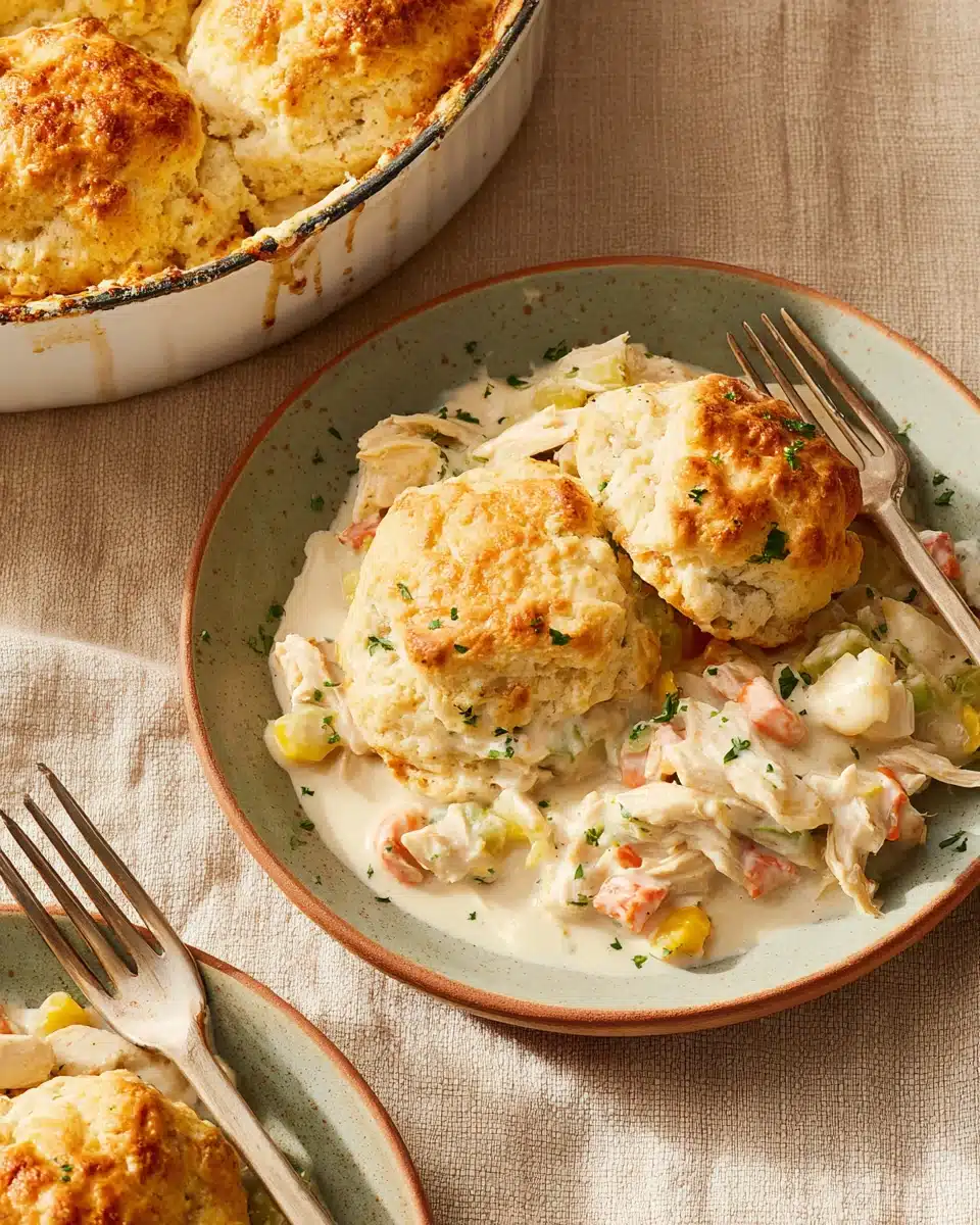 Cheddar Bay Chicken Cobbler Delight Cheddar Bay Chicken Cobbler casserole with a biscuit topping.