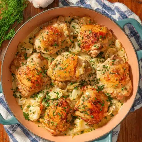 Savory chicken in garlic sauce, perfect for weeknight dinners.