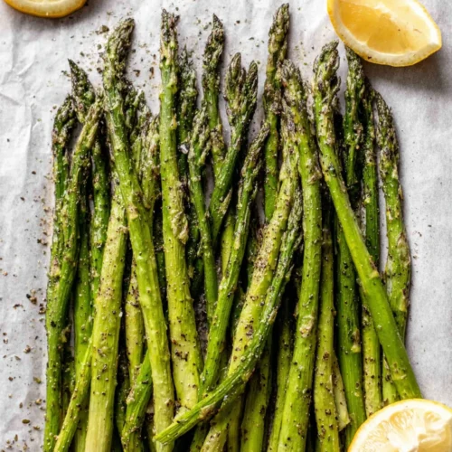 Crispy roasted asparagus, a flavorful side dish.