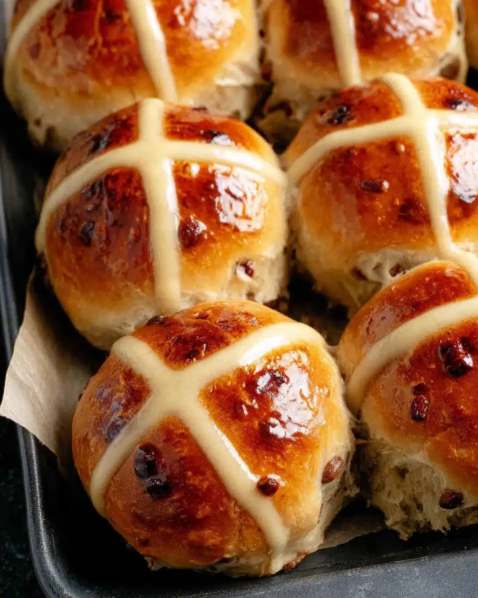 Delia Smith's hot cross buns recipe with fluffy sweetness.