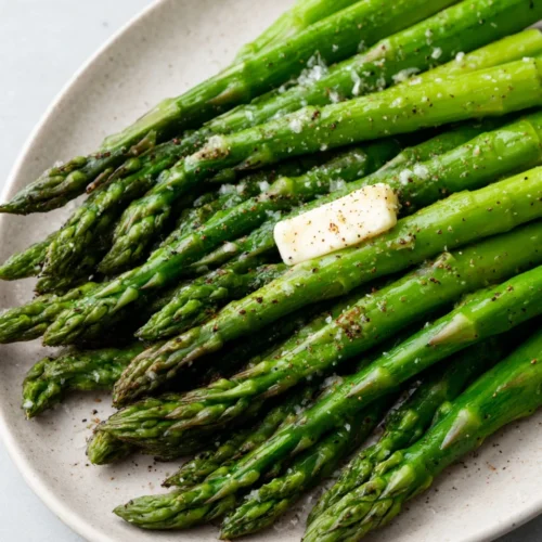 Delicious easy asparagus side dish featuring buttery flavor.