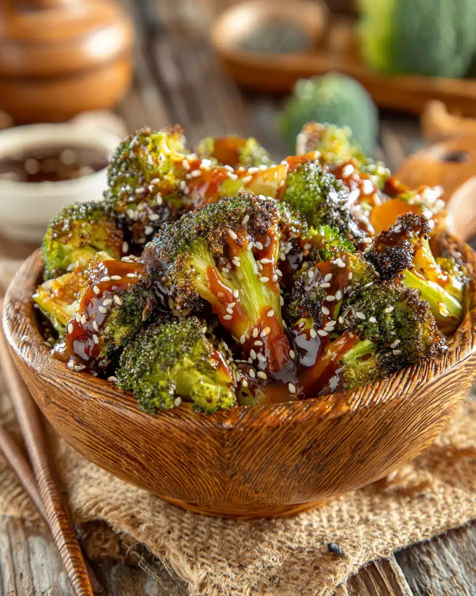 Delicious gochujang broccoli dish in a bowl.