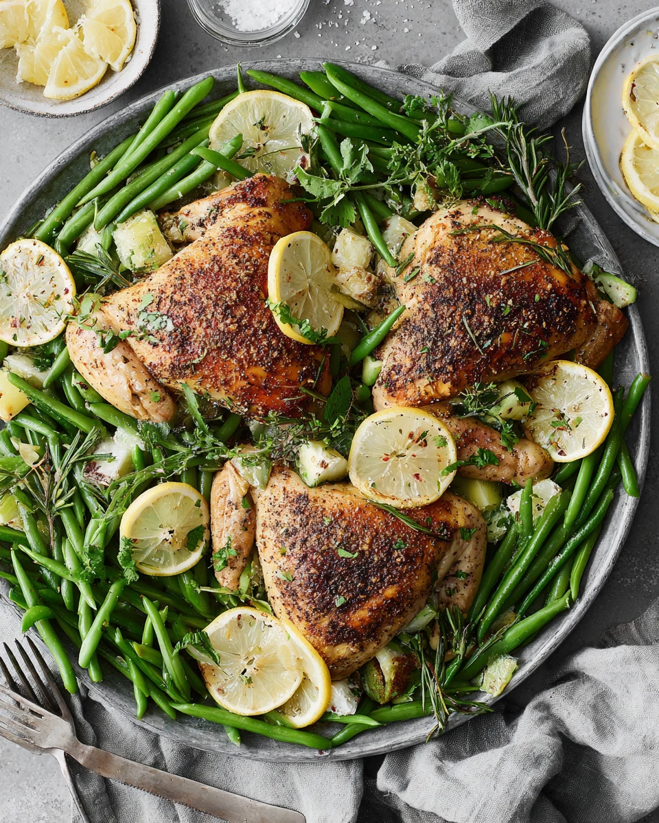 Flavorful Herb Roasted Chicken Dinner Herb roasted chicken with seasonal vegetables ready to serve.