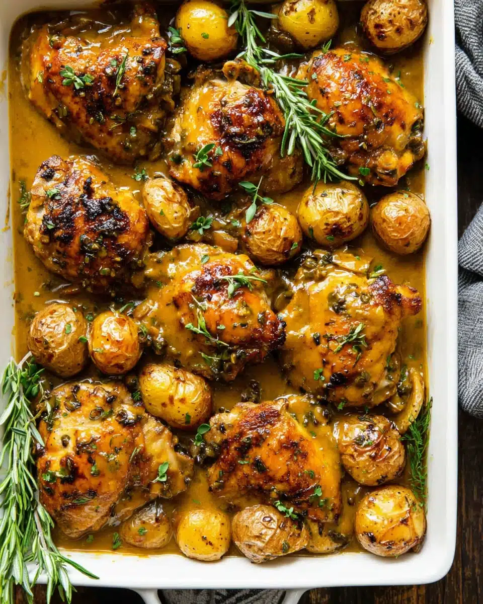 Honey Mustard Chicken and Potatoes Delight Honey mustard chicken and potatoes recipe for busy weeknights.