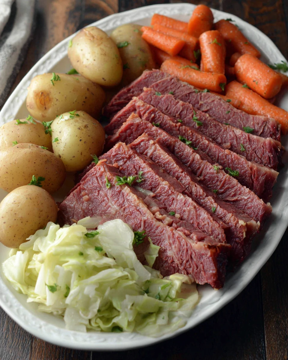 Savory Instant Pot Corned Beef Recipe Instant Pot corned beef with potatoes and carrots.