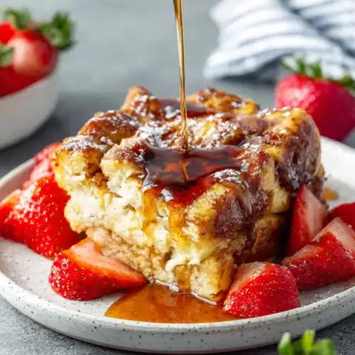 Make Ahead French Toast Casserole: A Delightful Breakfast 1 Delicious make ahead French toast casserole with syrup.