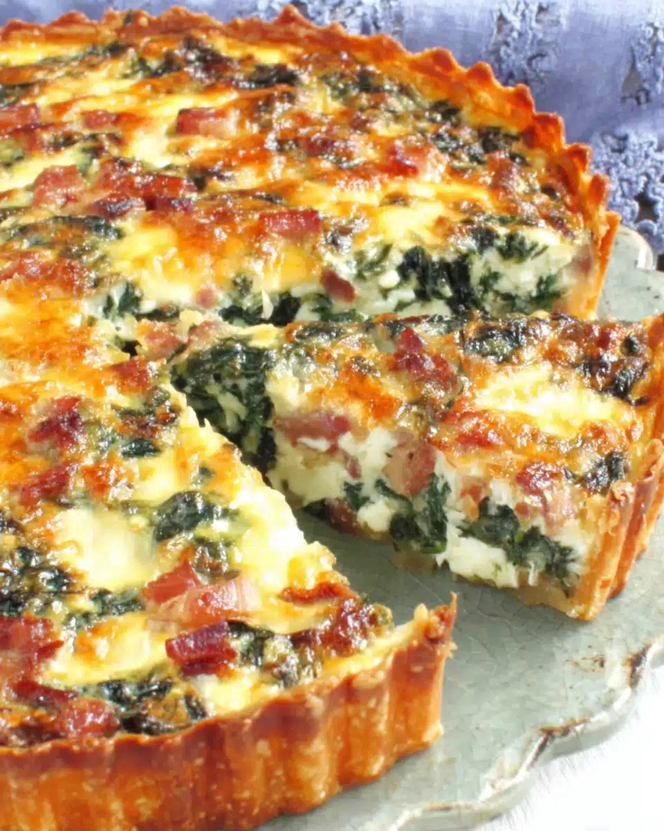 My Favorite Spinach and Bacon Quiche My favorite quiche with spinach and bacon.