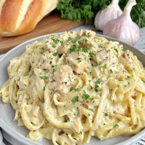 One pot garlic parmesan chicken pasta dish for quick family meals