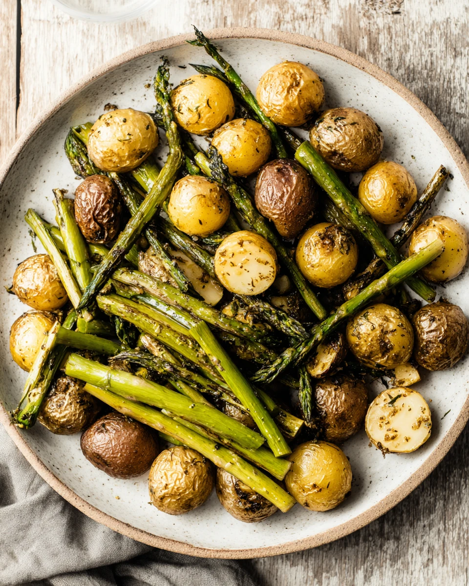 Roasted asparagus potatoes make a healthy side dish.