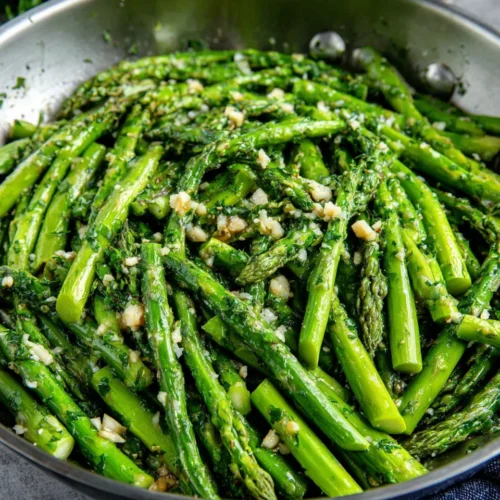 Delicious sautéed asparagus dish with garlic and herbs.