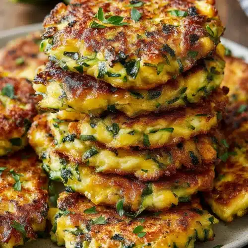 Delicious zucchini fritters with cheddar, crispy and savory.