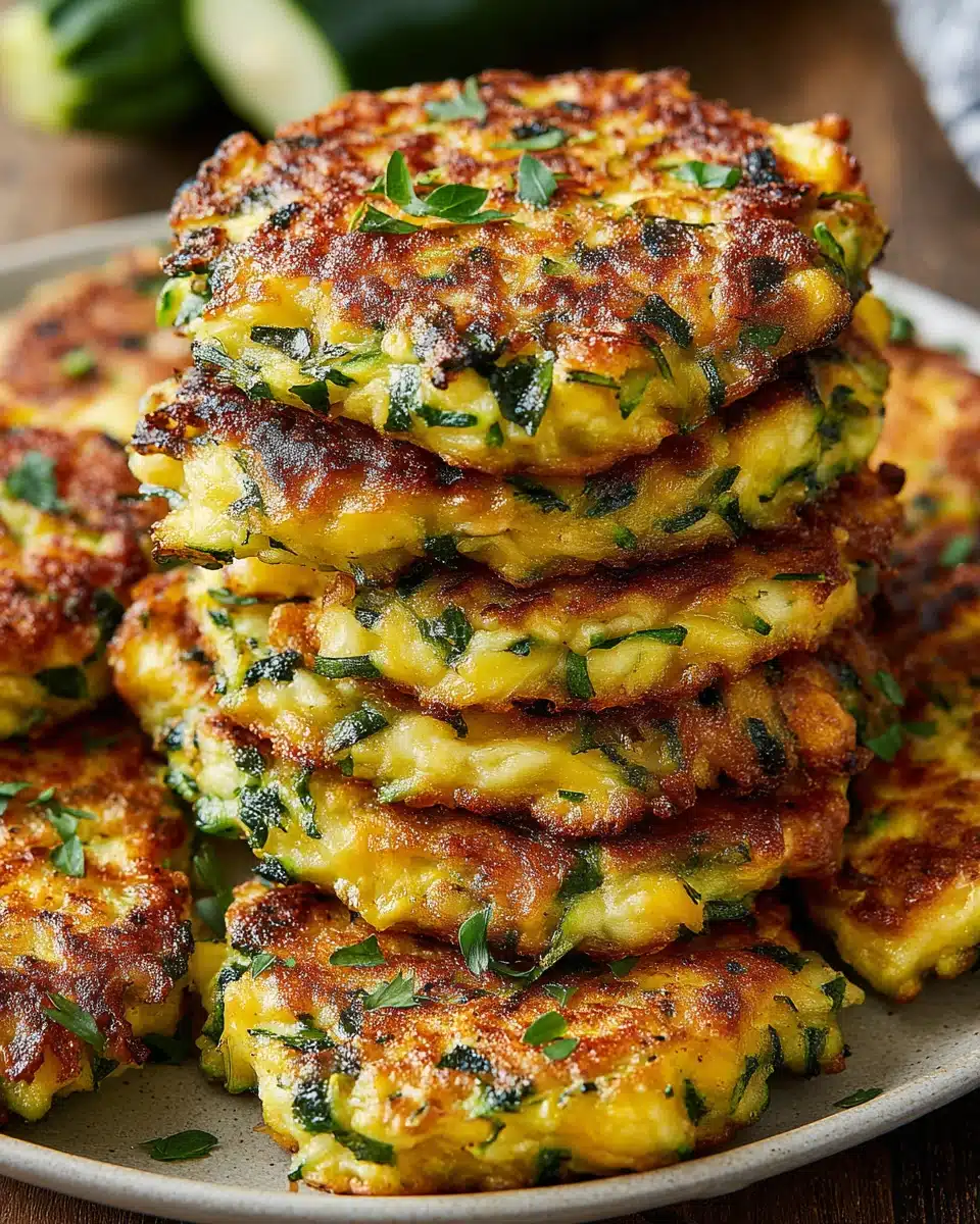 Delicious zucchini fritters with cheddar, crispy and savory.