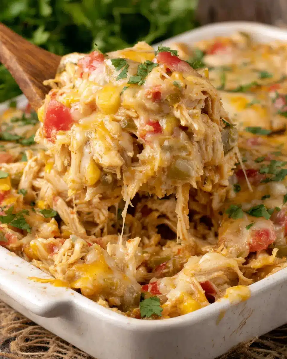 Delicious chicken fajitas casserole for a family-friendly meal.