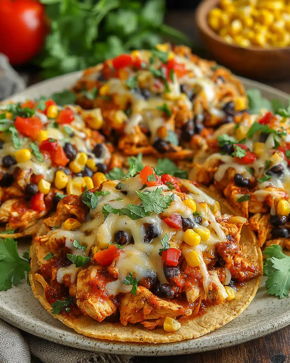 Easy chicken taco recipe with flavorful fillings and toppings.