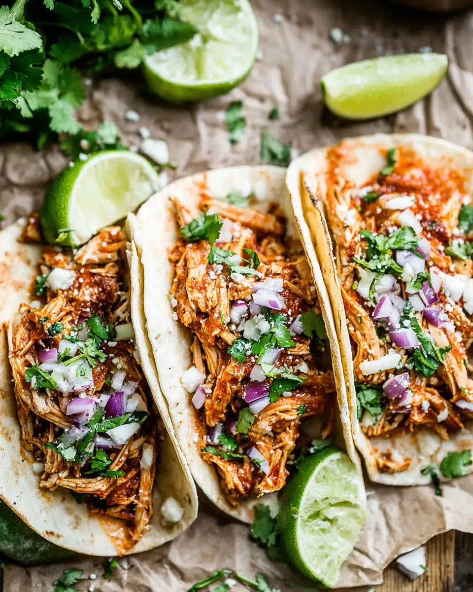 Delicious chicken tinga tacos for quick dinners