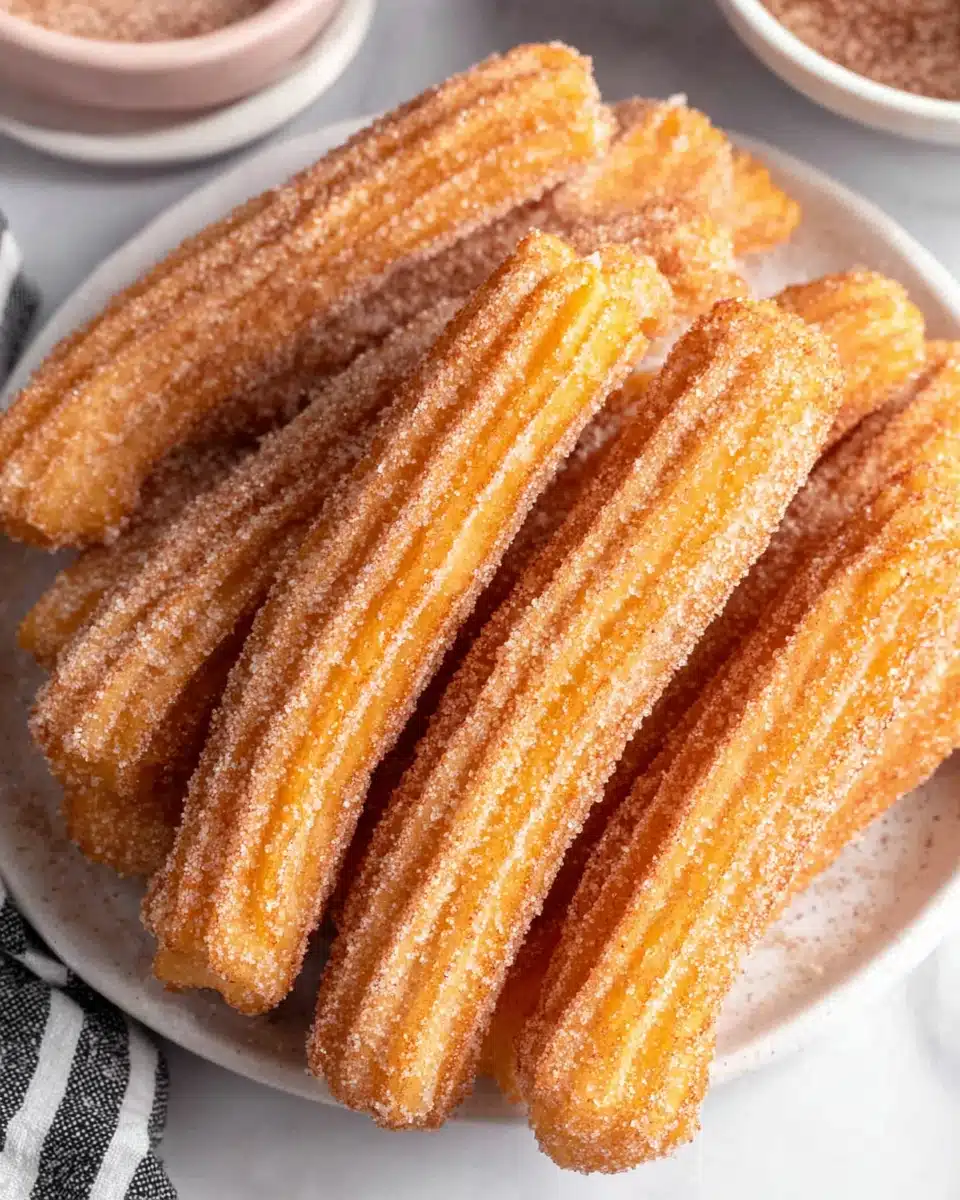 Easy churros recipe with crunchy sugar coating.