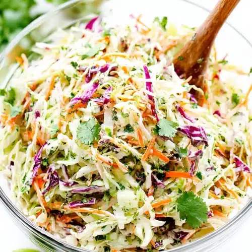 Fresh cilantro lime slaw, perfect side for any meal.