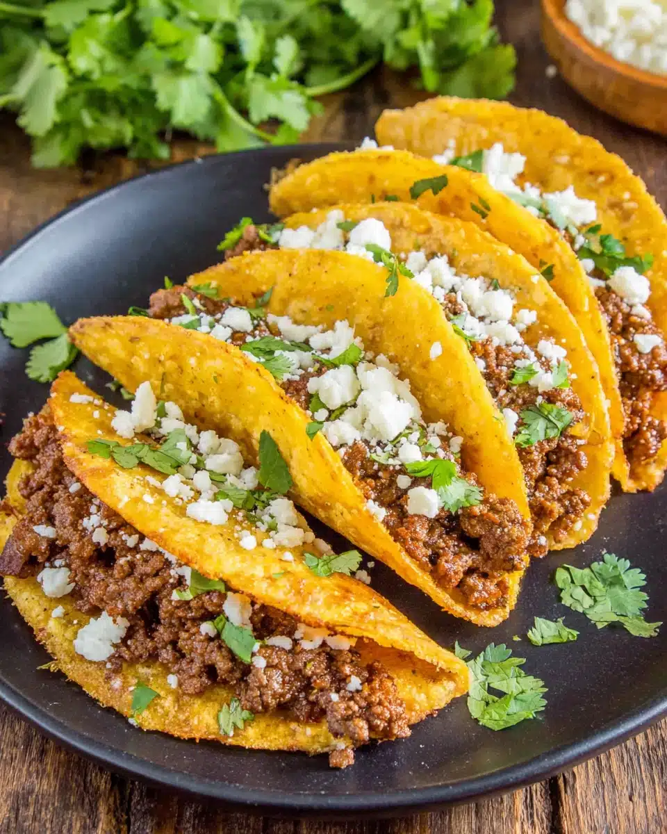 Crispy cinco de mayo appetizers with ground beef and cheese