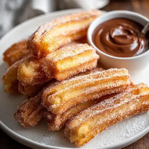 Easy homemade churros - delicious and crispy cinnamon sticks.