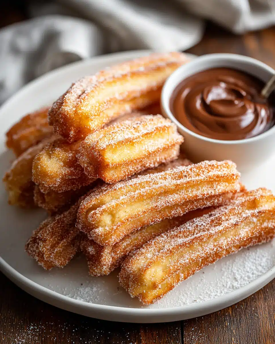 Easy homemade churros - delicious and crispy cinnamon sticks.