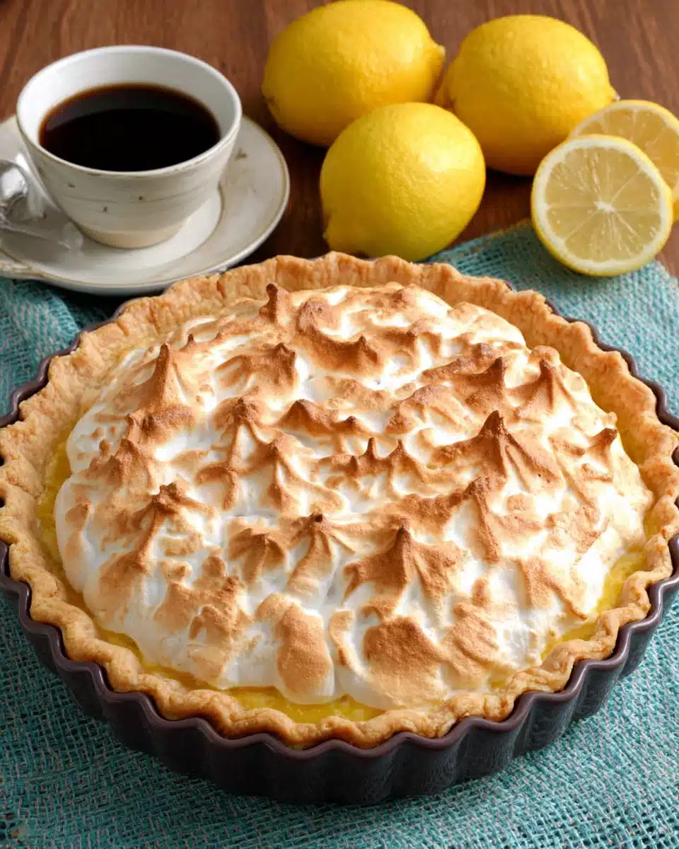 Homemade Lemon Meringue Pie Delight Delicious homemade lemon meringue pie for dessert