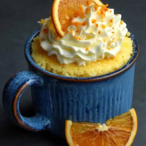Healthy lemon cottage cheese mug cake recipe.