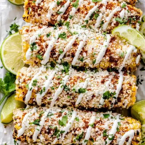 Delicious Mexican Street Corn (Elote) You’ll Love 1 Mexican street corn (elote) topped with cheese and spices.