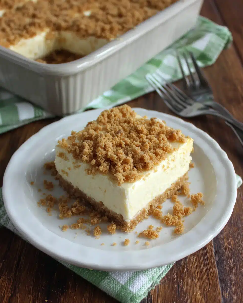 No bake cheesecake bars, a light and creamy dessert.
